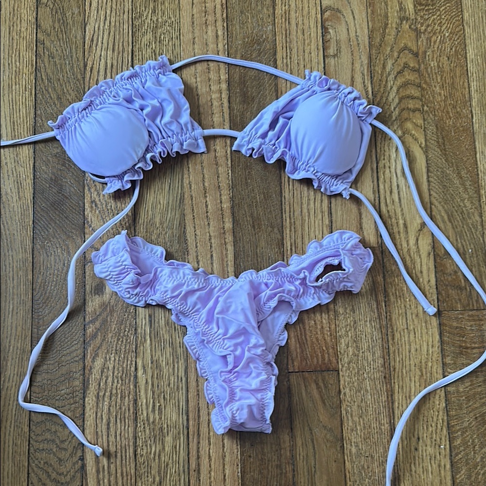 Lavender Ruffled Bikini Set - Picture 4 of 5